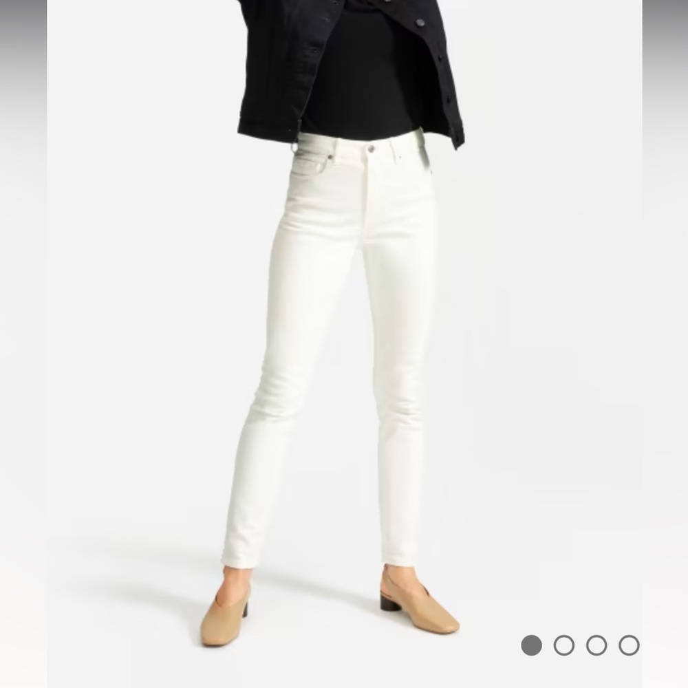 Everlane High Rise Skinny in Bone White